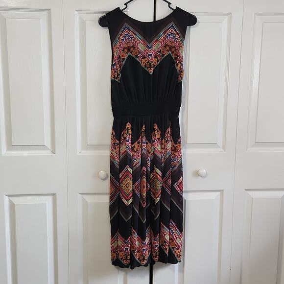 Tanvi Kedia Anthro Women's Black Multi-colored Sleeveless Embroidered Dress SZ 8 - Picture 1 of 14